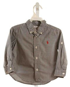 RALPH LAUREN BLACK GINGHAM DRESS SHIRT