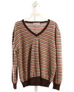 CLEAR-ROUND CASHMERE  MULTI-COLOR  STRIPED  SWEATER