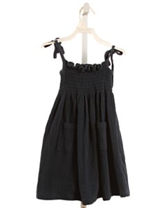 MAISON ME  NAVY SEERSUCKER  SMOCKED DRESS