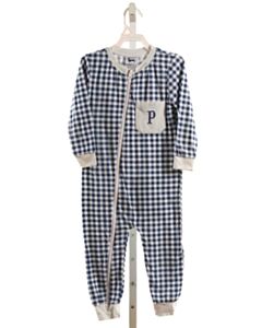 SMOCK IT LIKE ITS HOT  BLUE  GINGHAM EMBROIDERED LOUNGEWEAR