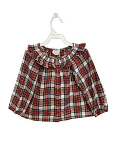 CREWCUTS RED FLANNEL PLAID DRESS SHIRT WITH RUFFLE