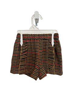VIGNETTE BROWN HOUNDSTOOTH SHORTS WITH RUFFLE