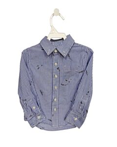 ROCKETS OF AWESOME  BLUE  STRIPED PRINTED DESIGN DRESS SHIRT