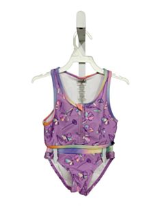 DEUX PAR DEUX PURPLE FLORAL 2-PIECE SWIMSUIT