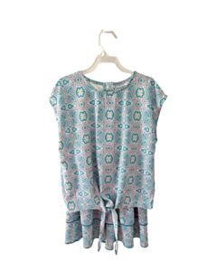 PLEAT. BLUE PRINTED DESIGN 2-PIECE OUTFIT