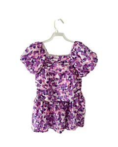 CECE GIRLS  PURPLE  FLORAL  2-PIECE DRESSY OUTFIT WITH RUFFLE