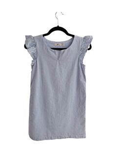 VINEYARD VINES  BLUE SEERSUCKER STRIPED  DRESS