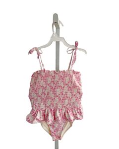 VINEYARD VINES  HOT PINK  FLORAL SMOCKED 2-PIECE SWIMSUIT