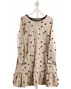 TEA  BLACK  PRINT  KNIT DRESS