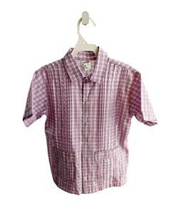 SIX HONEYBEES  PURPLE  PLAID EMBROIDERED DRESS SHIRT