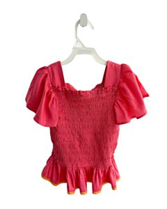 BISBY BY LITTLE ENGLISH  HOT PINK    SHIRT-SS WITH RUFFLE