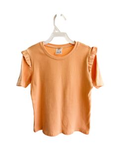 ZARA ORANGE KNIT SS SHIRT WITH RUFFLE