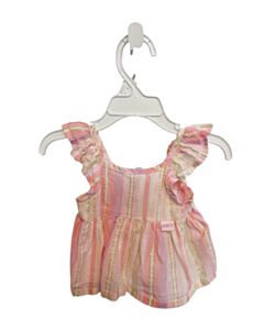 JUICY COUTURE  PINK  STRIPED  SLEEVELESS SHIRT WITH RUFFLE