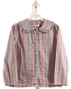 KAYCE HUGHES  MULTI-COLOR  PLAID  DRESS SHIRT WITH RUFFLE