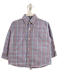 BELLA BLISS  BLUE  PLAID  DRESS SHIRT