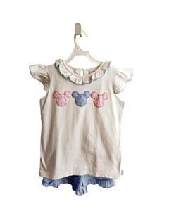 STITCHY FISH  BLUE  STRIPED  2-PIECE OUTFIT WITH PICOT STITCHING
