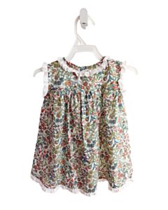 BELLA BLISS  GREEN  FLORAL  DRESS WITH EYELET TRIM