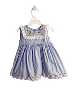 THE OAKS APPAREL   BLUE    DRESS WITH EYELET TRIM