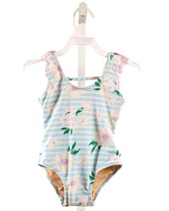 SHADE CRITTERS  LT BLUE  FLORAL  1-PIECE SWIMSUIT