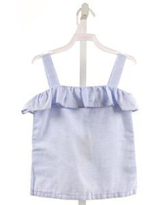 BROWN BOWEN & CO.  LT BLUE  SLEEVELESS SHIRT WITH RUFFLE