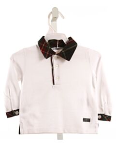 PATACHOU  WHITE PIQUE PLAID  DRESS SHIRT