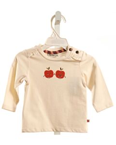 BABYFACE  CREAM  PRINTED DESIGN KNIT LS SHIRT WITH RUFFLE