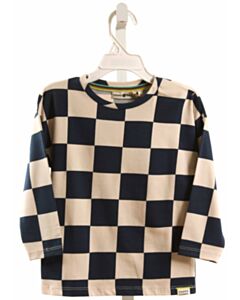 BABYFACE  NAVY  CHECK  KNIT LS SHIRT
