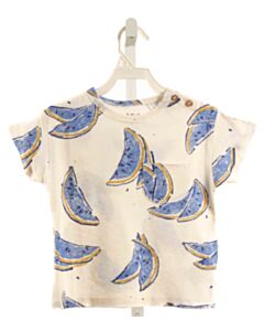 PLAY UP  BLUE   PRINTED DESIGN KNIT SS SHIRT