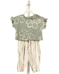 PLAY UP  GREEN KNIT STRIPED  2-PIECE OUTFIT