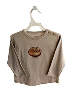 PLAY UP BROWN PRINTED DESIGN KNIT LS SHIRT