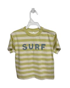 RYLEE & CRU GREEN STRIPED PRINTED DESIGN KNIT SS SHIRT