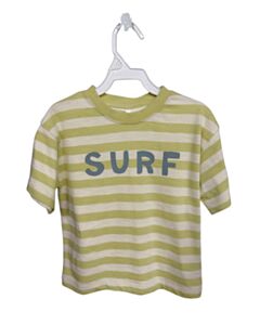 RYLEE & CRU GREEN STRIPED PRINTED DESIGN KNIT SS SHIRT