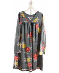 TEA GRAY FLORAL KNIT DRESS