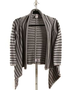 TEA  GRAY  STRIPED  CARDIGAN