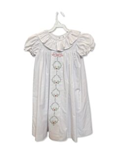 THE PROPER PEONY  WHITE   EMBROIDERED DRESS WITH RUFFLE