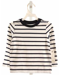 PEYTON & PARKER  NAVY  STRIPED  KNIT LS SHIRT