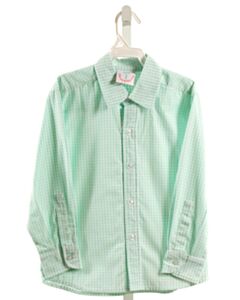 SHRIMP & GRITS  MINT  GINGHAM  DRESS SHIRT