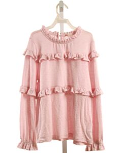 CREWCUTS  PINK    KNIT LS SHIRT WITH RUFFLE