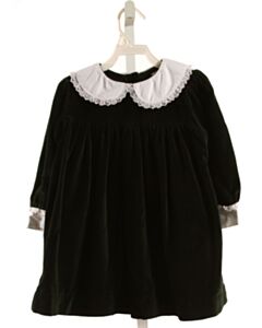 GRACE & JAMES  GREEN VELVET   PARTY DRESS WITH LACE TRIM