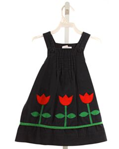 FLORENCE EISEMAN  NAVY  FLORAL APPLIQUED DRESS