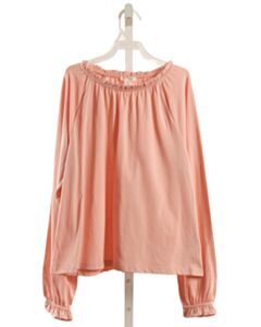 CREWCUTS PINK KNIT LS SHIRT WITH RUFFLE