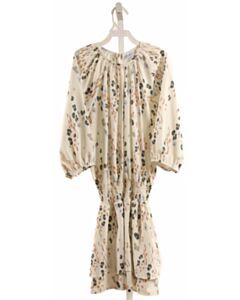 PLEAT. WHITE PRINTED DESIGN DRESS