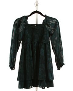 RARE EDITIONS FOREST GREEN EMBROIDERED PARTY DRESS