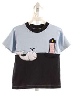 ZUCCINI BLUE APPLIQUED KNIT SS SHIRT
