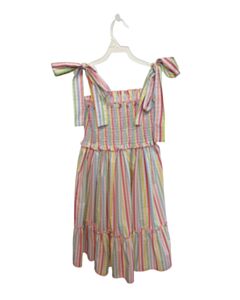 SHRIMP & GRITS  PINK  STRIPED  DRESS WITH PICOT STITCHING