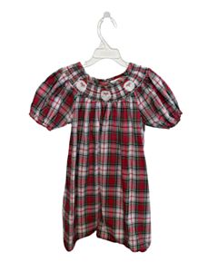 RUFFLE GIRL RED PLAID SMOCKED DRESS