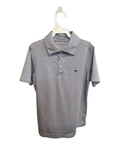 VINEYARD VINES BLUE KNIT STRIPED DRESS SHIRT