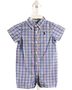 RALPH LAUREN  LT BLUE  PLAID  SHORTALL
