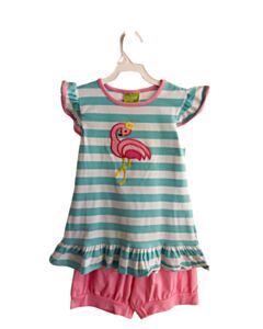 CLASSIC WHIMSY  BLUE  STRIPED  2-PIECE OUTFIT WITH RUFFLE
