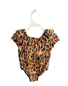 MINI RODINI BROWN PRINTED DESIGN 1-PIECE SWIMSUIT